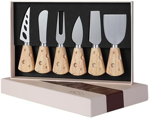 6 Pieces Wooden Cheese Knives Setwood Handle Butter Knives For Cheese Kitcheese Spreader Charcuterie Board Accessories