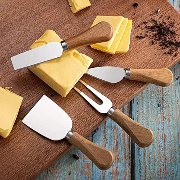 Cheese Knives Set with Wooden Handle Mini Steel Stainless Cheese knife set for Cheese Boards Charcuterie Boards for party Wedding Christmas