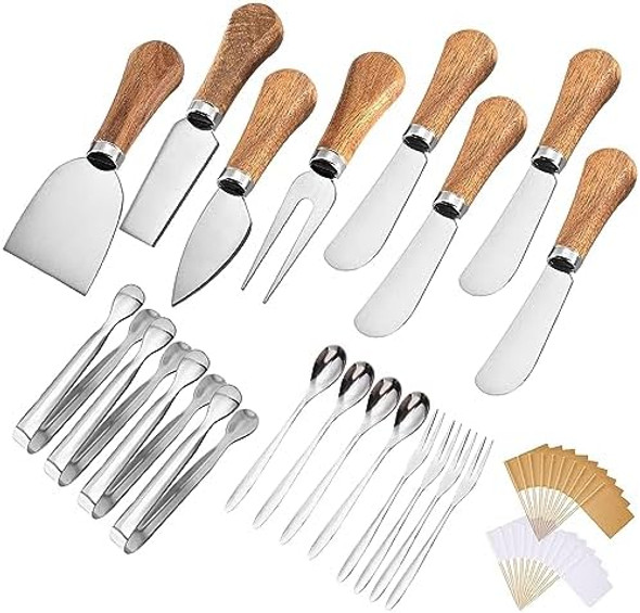Cheese Knives Set With Wooden Handle Mini Steel Stainless Cheese Knife Set For Cheese Boards Charcuterie Boards For Party Wedding Christmas Cheese Knives Set With Wooden Handle Mini Steel Stainless Cheese Knife Set For Cheese Boards Charcuterie Boards For Party Wedding Christmas
