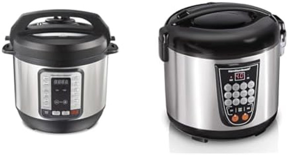 Hamilton Beach 12-In-1 Quikcook Pressure Cooker With True Slow Cook Technology Rice & Digital Programmable Rice And Slow Cooker & Food Steamer 20 Cups Cooked Hamilton Beach 12-In-1 Quikcook Pressure Cooker With True Slow Cook Technology Rice & Digital Programmable Rice And Slow Cooker & Food Steamer 20 Cups Cooked