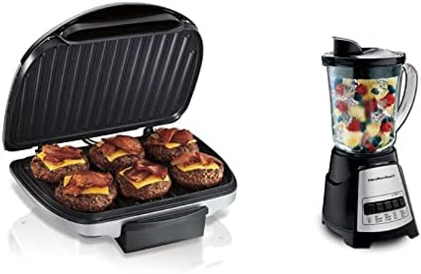 Hamilton Beach Electric Indoor Grill (25371) And Wave Action Blender (58148A)
