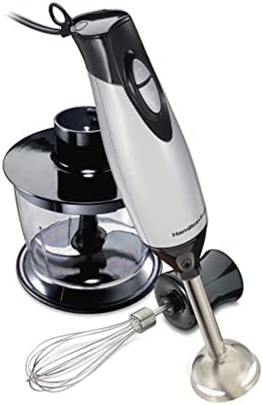 Hamilton Beach 4-In-1 Electric Immersion Hand Blender With Food Processor & Vegetable Chopper Hamilton Beach 4-In-1 Electric Immersion Hand Blender With Food Processor & Vegetable Chopper
