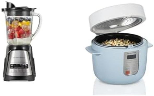 Hamilton Beach Power Elite Wave Action Blender For Shakes And Smoothies Puree Crush Ice & Digital Programmable Rice Cooker & Food Steamer12 Cups Cooked (6 Uncooked) Hamilton Beach Power Elite Wave Action Blender For Shakes And Smoothies Puree Crush Ice & Digital Programmable Rice Cooker & Food Steamer12 Cups Cooked (6 Uncooked)