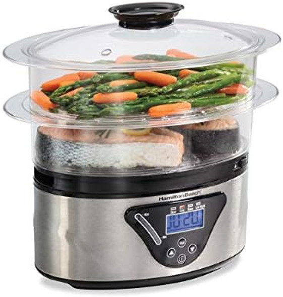 Hamilton Beach Digital Electric Food Steamer & Rice Cooker And Food Processor & Vegetable Chopper Bundle
