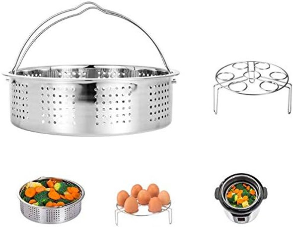 Stainless Steel Steamer Basket With Egg Steam Rack Trivet Compatible With Instant Pot 56 Qt Electric Pressure Cooker Stainless Steel Steamer Basket With Egg Steam Rack Trivet Compatible With Instant Pot 56 Qt Electric Pressure Cooker