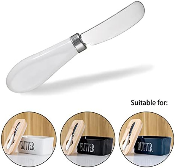 Butter Spreader Knife Stainless Steel Spreader Knife With White Porcelain Handle For Cutting Butter Cheese And Jam 1 Pc Butter Spreader Knife Stainless Steel Spreader Knife With White Porcelain Handle For Cutting Butter Cheese And Jam 1 Pc