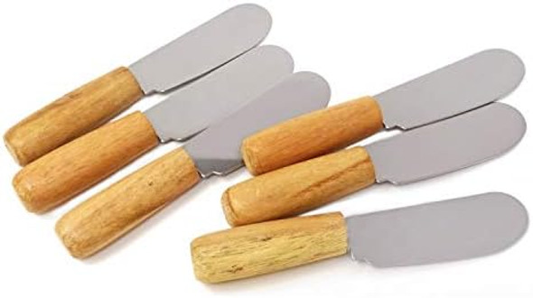 Honbay 6Pcs Stainless Steel Butter Spreader With Wood Handle Honbay 6Pcs Stainless Steel Butter Spreader With Wood Handle