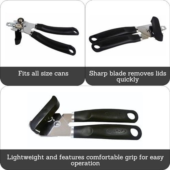 Imusa Usa Easy To Use Manual Chef Can Opener Black