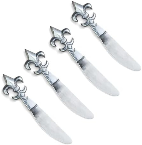 9161 Large Fleur De Lis Silver Tone 7 X 2 Stainless Steel Kitchen Serving Cheese Spreader Knives Pack Of 4 9161 Large Fleur De Lis Silver Tone 7 X 2 Stainless Steel Kitchen Serving Cheese Spreader Knives Pack Of 4