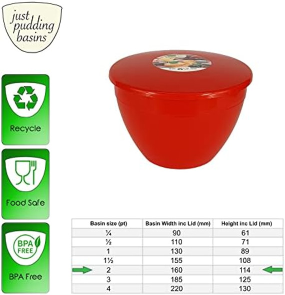 Just Pudding Basins 2 Uk Pint Basin With Lid 40 Fl Oz (2 Pack) Food Safe 1 Litre Plastic Bowls And Lids Just Pudding Basins 2 Uk Pint Basin With Lid 40 Fl Oz (2 Pack) Food Safe 1 Litre Plastic Bowls And Lids