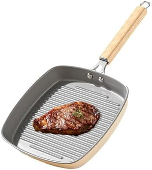 Justup Nonstick Frying Pan9.5 Inch Square Grill Pan Breakfast Pan With Keep Cool Handleversatile Steak Skillet Indoor & Outdoor Grilling (Grey) Justup Nonstick Frying Pan9.5 Inch Square Grill Pan Breakfast Pan With Keep Cool Handleversatile Steak Skillet Indoor & Outdoor Grilling (Grey)