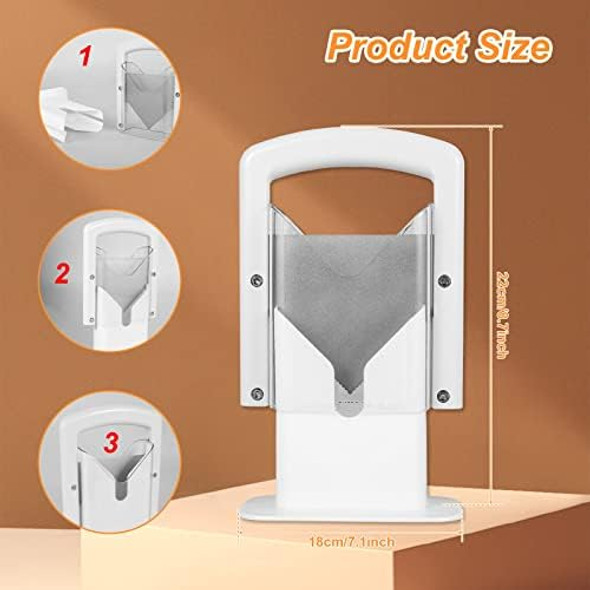 Stainless Steel Bagel Cutter Slicer With Safety Grip Reusable Bread Slicer Safety Shield Guillotine Cutter For Bread Muffin Kitchen 7.1×8.7In Stainless Steel Bagel Cutter Slicer With Safety Grip Reusable Bread Slicer Safety Shield Guillotine Cutter For Bread Muffin Kitchen 7.1×8.7In