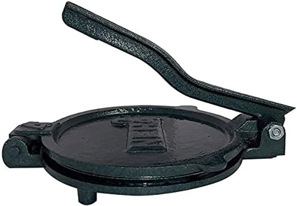 Khandekar Cast Iron 6.5" Tortilla Press Maker Flour Tortilla Press Rotis Press Quesadilla & Tortilla Makers Dough Press Puri Chapati Maker Set - Black