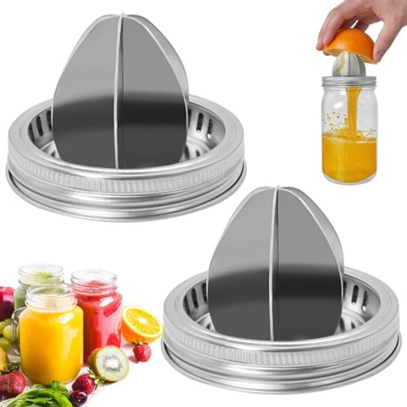 Mason Jar Stainless Steel Juicer Lid Wide Mouth 2 Pieces Mason Jar Juicer Lid Stainless Steel Manual Citrus Lemon Juicer Lid Home Accessories Mason Jar Stainless Steel Juicer Lid Wide Mouth 2 Pieces Mason Jar Juicer Lid Stainless Steel Manual Citrus Lemon Juicer Lid Home Accessories