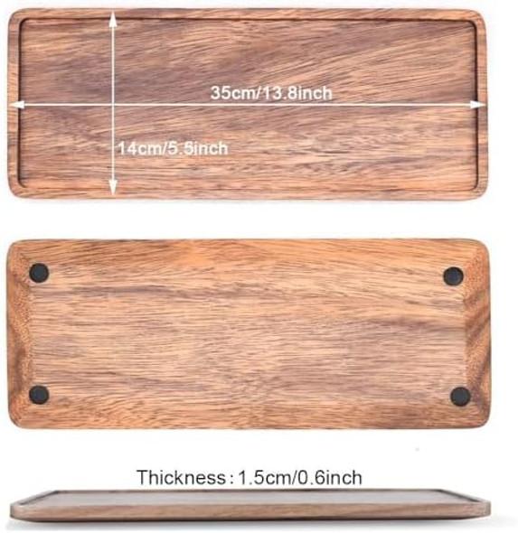 Set Of 4Pcs Acacia Wood Serving Tray & 5Pcs Cheese Knives With Holder14 X 5.5 In Solid Wooden Charcuterie Board Plates Serving Platter For Food Fruit Snacks Bread Versatile (14 X 5.5 X0.6In) Set Of 4Pcs Acacia Wood Serving Tray & 5Pcs Cheese Knives With Holder14 X 5.5 In Solid Wooden Charcuterie Board Plates Serving Platter For Food Fruit Snacks Bread Versatile (14 X 5.5 X0.6In)