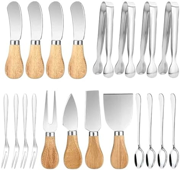 20 Pieces Spreader Knife Set Cheese Butter Spreader Knifes Cheese Slicer Knife Mini Serving Tongs Spoons Forks For Charcuterie Boards Accessoriesbirthday Wedding Christmas (Chk-3) 20 Pieces Spreader Knife Set Cheese Butter Spreader Knifes Cheese Slicer Knife Mini Serving Tongs Spoons Forks For Charcuterie Boards Accessoriesbirthday Wedding Christmas (Chk-3)