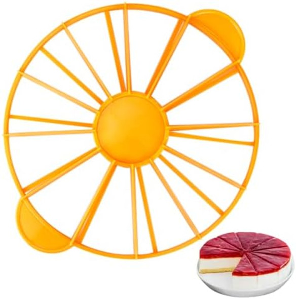 Cake Portion Cutter And Divider Tool For Wedding Cheesecake Layer Slicing – Double-Sided 10 Or 12 Even Slices Orange Cake Portion Cutter And Divider Tool For Wedding Cheesecake Layer Slicing – Double-Sided 10 Or 12 Even Slices Orange