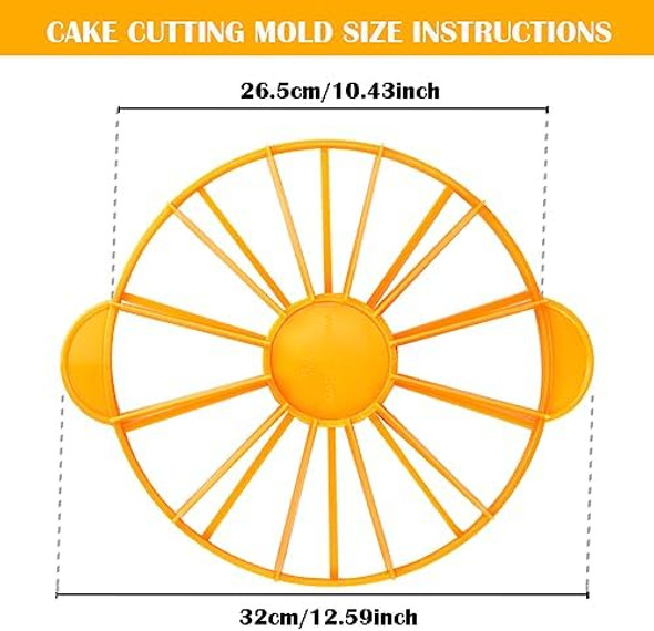 Cake Portion Cutter And Divider Tool For Wedding Cheesecake Layer Slicing – Double-Sided 10 Or 12 Even Slices Orange Cake Portion Cutter And Divider Tool For Wedding Cheesecake Layer Slicing – Double-Sided 10 Or 12 Even Slices Orange