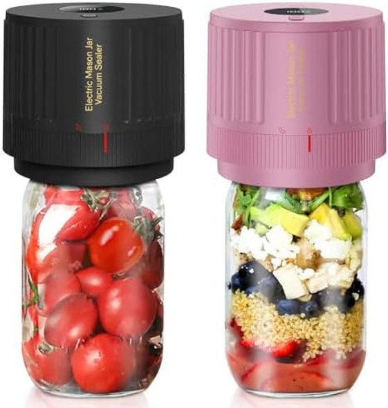 Electric Mason Jar Vacuum Sealer Kit Black & Pink Electric Mason Jar Vacuum Sealer Kit Black & Pink