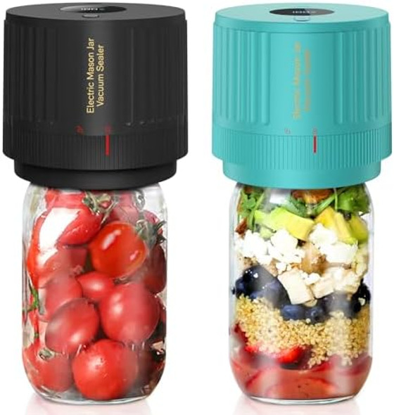 Electric Mason Jar Vacuum Sealer Kit Black & Green Electric Mason Jar Vacuum Sealer Kit Black & Green