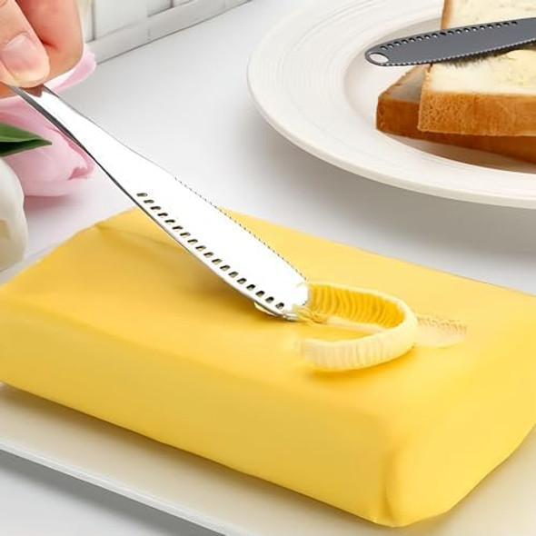 Butter Knives Set Of 6 - Premium Stainless Steel Butter Knife Spreader 3-In-1 Cheese/Butter Spreader Curler With Serrated Edge - Ideal For Butter Cheese Jam (Gold 6 Pcs) Butter Knives Set Of 6 - Premium Stainless Steel Butter Knife Spreader 3-In-1 Cheese/Butter Spreader Curler With Serrated Edge - Ideal For Butter Cheese Jam (Gold 6 Pcs)