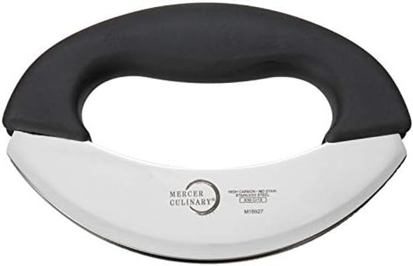 Mercer Culinary Double Blade Rocking Mezzaluna Knife With 2 Knob Handles 8 Inch Stainless Steel