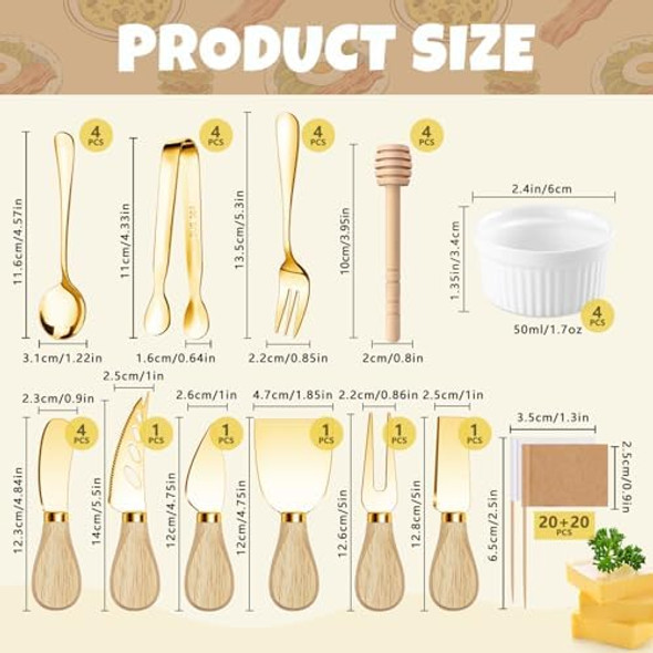 Charcuterie Boards Accessories Gold Charcuterie Utensils Cheese Spreader Knife Set Small Serving Tongs Forks And Spoons Dipping Bowls Honey Dippers Toothpick Flags For Appetizers & Serving Platters Charcuterie Boards Accessories Gold Charcuterie Utensils Cheese Spreader Knife Set Small Serving Tongs Forks And Spoons Dipping Bowls Honey Dippers Toothpick Flags For Appetizers & Serving Platters