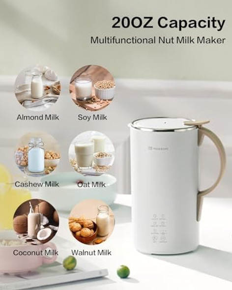 6.34Qt Electric Dough Maker With Proof Dough Function & Automatic Nut Milk Maker 20 Oz Soy Milk Maker