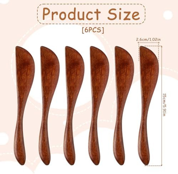 Molain 6Pcs Wooden Butter Knife 5.9 Inch Jelly Cheese Spreaders Jam Sandwich Spreaders Cream Spreader Mini Wooden Spatulas Condiment Knives For Kitchen Restaurant(6Pcs) Molain 6Pcs Wooden Butter Knife 5.9 Inch Jelly Cheese Spreaders Jam Sandwich Spreaders Cream Spreader Mini Wooden Spatulas Condiment Knives For Kitchen Restaurant(6Pcs)
