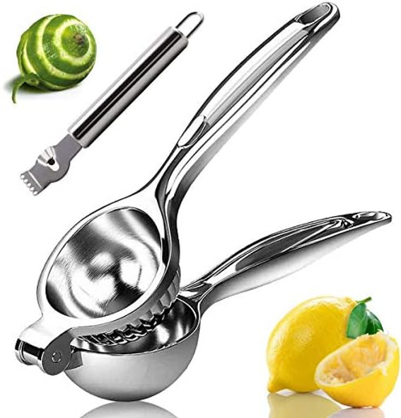 Lemon Squeezer With Zester + Margarita Salt Rimmer With 2 Sponges Metal Handheld Lemon Juicer Bar Salt And Sugar Rimmer For Drinks Lemon Squeezer With Zester + Margarita Salt Rimmer With 2 Sponges Metal Handheld Lemon Juicer Bar Salt And Sugar Rimmer For Drinks