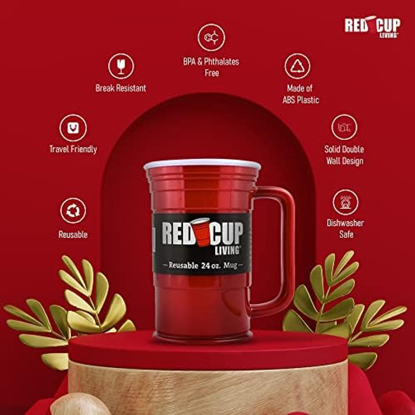 Morning Star 13" Electric Crepe Maker - Portable Non-Stick Perfect For Pancakes Quesadillas & 2 Red Beer Party Mug 24 Oz Ideal For Parties Travel Outdoors- Durable Unbreakable Bpa-