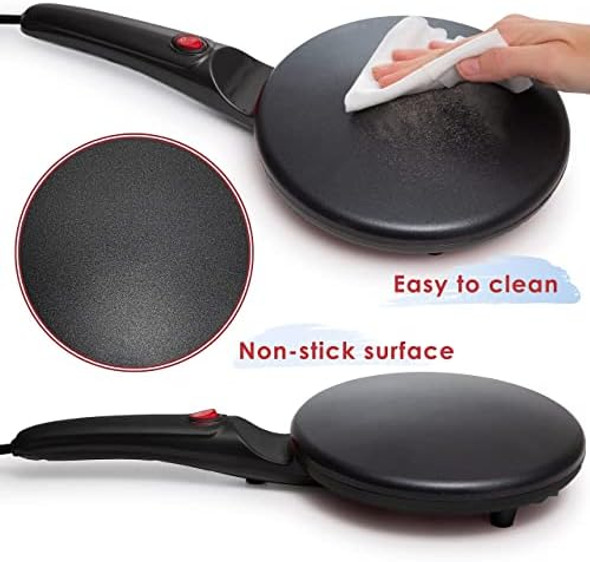 Moss & Stone Electric Crepe Maker With Auto Power Off Portable Crepe Maker & Non-Stick Dipping Plate On/Off Switch Nonstick Coating & Automatic Temperature Control Bundle With Digital Kitchen Scal