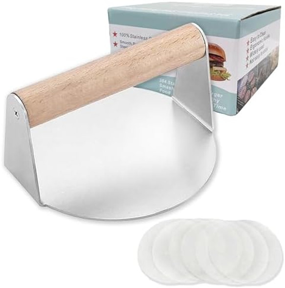 Stainless Steel Smash Burger Press Kit Hamburger Bacon Steak And Meat Smasher Tool For Blackstone Grill And Griddle Flat Top Patty Maker With Patty Papers Stainless Steel Smash Burger Press Kit Hamburger Bacon Steak And Meat Smasher Tool For Blackstone Grill And Griddle Flat Top Patty Maker With Patty Papers