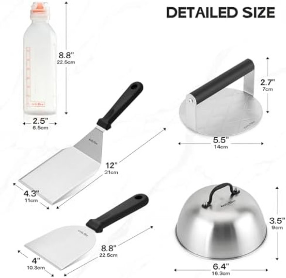 Onlyfire 7Pcs Griddle Accessories Kit For Cooking Indoor Or Outdoor Multifunctional Grill Utensil For Blackstone Including 2 Melting Dome1 Grill Bbq Spatulas1 Chopper/Scraper 2 Liquid Dispensers 1 Grill Press Great Onlyfire 7Pcs Griddle Accessories Kit For Cooking Indoor Or Outdoor Multifunctional Grill Utensil For Blackstone Including 2 Melting Dome1 Grill Bbq Spatulas1 Chopper/Scraper 2 Liquid Dispensers 1 Grill Press Great