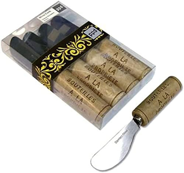 Paperproducts Design Resin Handle Cheese Knives - Wine-Themed Cheese Spreaders - For Cheese Boards Chacuterie Platters Atparties Celebrations Holidays (Set Of 4)