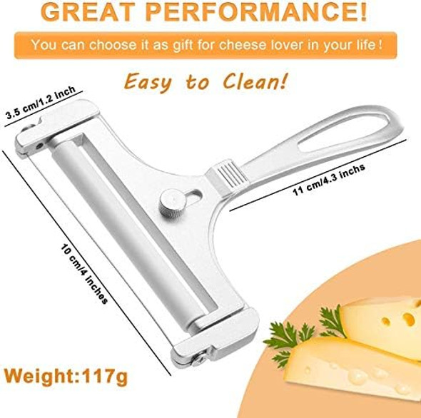 Stainless Steel Wire Cheese Slicer Adjustable Thickness Cheese Cutter for Soft Semi-Hard Cheeses Kitchen Cooking Tool