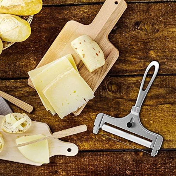 Stainless Steel Wire Cheese Slicer Adjustable Thickness Cheese Cutter for Soft Semi-Hard Cheeses Kitchen Cooking Tool