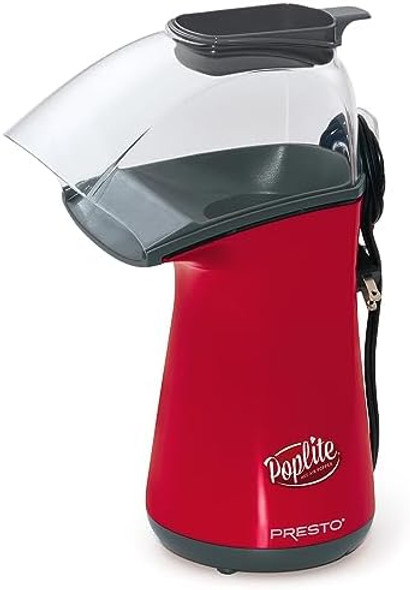 Presto 04820 Poplite Hot Air Popcorn Popper - Built-In Measuring Cup + Melts Butter Easy To Clean Built-In Cord Wrap 18 Cups Yellow Presto 04820 Poplite Hot Air Popcorn Popper - Built-In Measuring Cup + Melts Butter Easy To Clean Built-In Cord Wrap 18 Cups Yellow