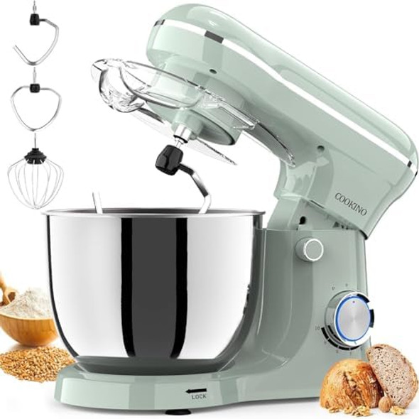 Electric Stand Mixer10 Speeds Tilt-Head Food Mixer 3-In-1 Kitchen Mixer For Daily Cooks With Dishwasher-Safe 6Qt Bowldough Hook Beater Whisk (Morandi Green) Electric Stand Mixer10 Speeds Tilt-Head Food Mixer 3-In-1 Kitchen Mixer For Daily Cooks With Dishwasher-Safe 6Qt Bowldough Hook Beater Whisk (Morandi Green)