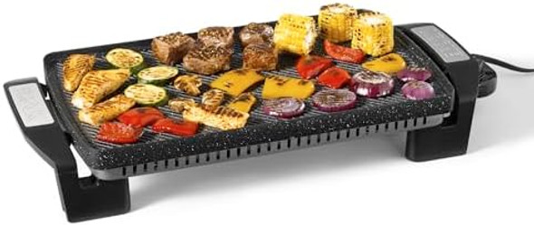 Starfrit The Rock Electric Reversible Grill & Griddle - Rock.Tec Non-Stick - Variable Temperature Control – Cool-Touch Handles - 1500W - Black Starfrit The Rock Electric Reversible Grill & Griddle - Rock.Tec Non-Stick - Variable Temperature Control – Cool-Touch Handles - 1500W - Black