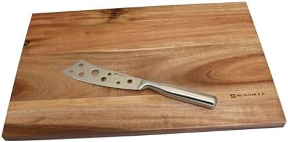 Swissmar Barcelona 3-Piece Cheese Knife Set – Stainless Steel Cheese Cleaver Moist Cheese Knife & Parmesan Knife With Sand-Blasted Handles Boxed For Entertaining Or ing