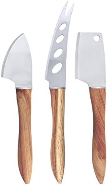 Swissmar 3-Piece Cheese Knife Set With Walnut Handles - Perfect Accent For Cheese Or Charcuterie Board - Stainless Steel Blades - Set - Perfect Kitchen Utensils Swissmar 3-Piece Cheese Knife Set With Walnut Handles - Perfect Accent For Cheese Or Charcuterie Board - Stainless Steel Blades - Set - Perfect Kitchen Utensils