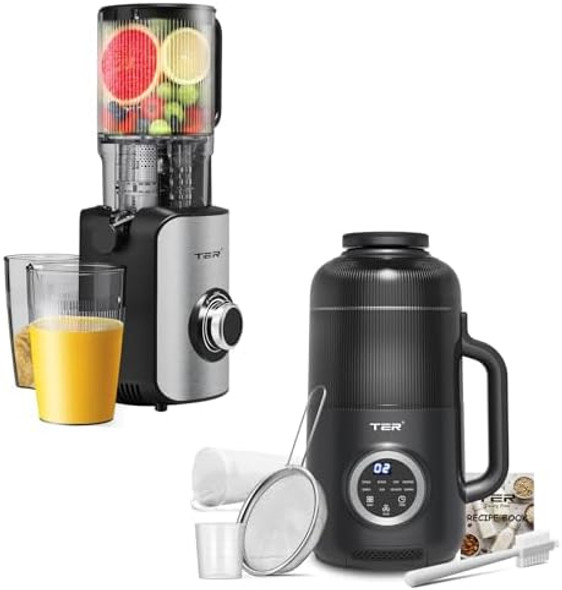 Black Nut Milk Maker And Masticating Juicers Bundle