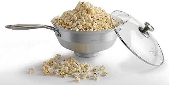 Popcorn Popper No-Shake No-Stir Premium Stovetop Popcorn Maker Popcorn Pan Popcorn Pot Pops Kernels Perfectly Without Burning Easy Serving Popcorn Popper No-Shake No-Stir Premium Stovetop Popcorn Maker Popcorn Pan Popcorn Pot Pops Kernels Perfectly Without Burning Easy Serving