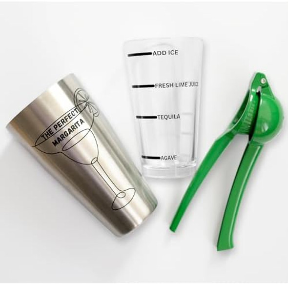 The Perfect Margarita Easy To Use Margarita Cocktail Shaker Kit Single & Double Recipes No Jiggers Or Measuring Tools Needed Bartender Quality Shaker And Hand Juicer Home Bar Accessories The Perfect Margarita Easy To Use Margarita Cocktail Shaker Kit Single & Double Recipes No Jiggers Or Measuring Tools Needed Bartender Quality Shaker And Hand Juicer Home Bar Accessories