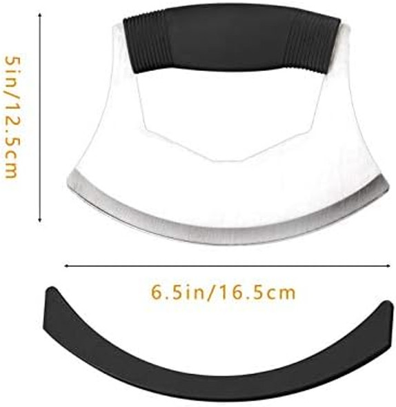 Mezzaluna Salad Chopperstainless Steel Mezzaluna Knife Razor Sharp Rocker Slicer With Protection Cover Vegetable Chopper Mincing Cutter For Pizza Cheese Onion Carrot Pepper Garlic Mezzaluna Salad Chopperstainless Steel Mezzaluna Knife Razor Sharp Rocker Slicer With Protection Cover Vegetable Chopper Mincing Cutter For Pizza Cheese Onion Carrot Pepper Garlic