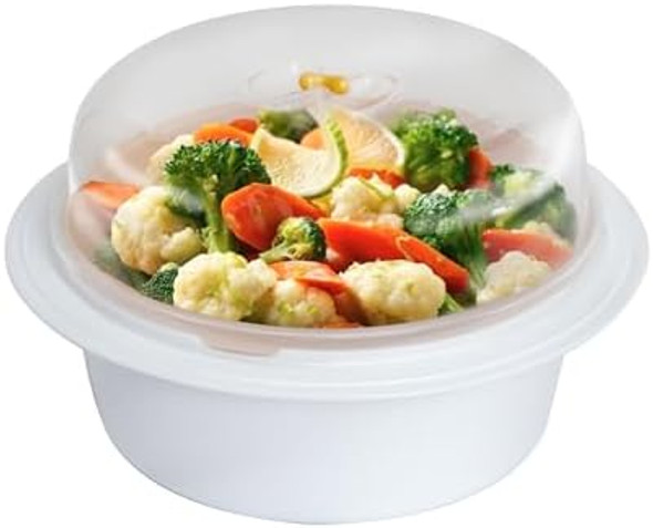 Trenton s Microwave Steamer For Vegetables - Veggie Steamer Microwavable Ideal For Cooking Fresh Vegetables. Bpa Dishwasher Safe