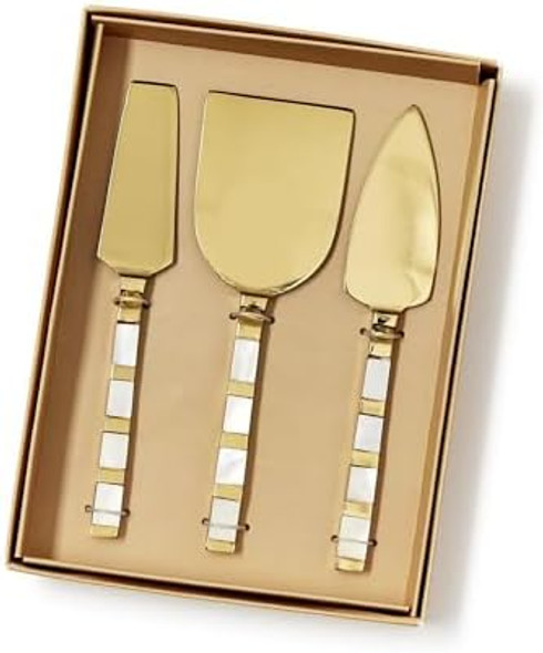 Two'S Company Mother Of Pearl Cheese Knives In Box Set Of 3 Brass Kitchen Tools And Accessories 54765 Two'S Company Mother Of Pearl Cheese Knives In Box Set Of 3 Brass Kitchen Tools And Accessories 54765