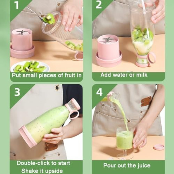 Portable Blender: 6-Blade 14 Oz Blender Ideal For Smoothies & Shakes On-The-Go. Usb Rechargeable Perfect For Sports Camping Fitness. Versatile: Protein Shakes Fruit Smoothies Vegetable Blends.