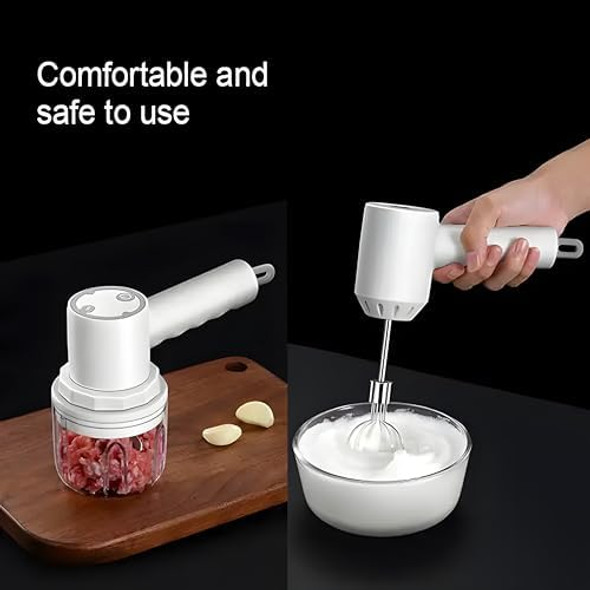 2 In 1 Multifunction Cordless Electric Food Processor & Hand Mixer For Meat Spices Fruits And Vegetable Chopper Usb Rechargeable White 2 In 1 Multifunction Cordless Electric Food Processor & Hand Mixer For Meat Spices Fruits And Vegetable Chopper Usb Rechargeable White